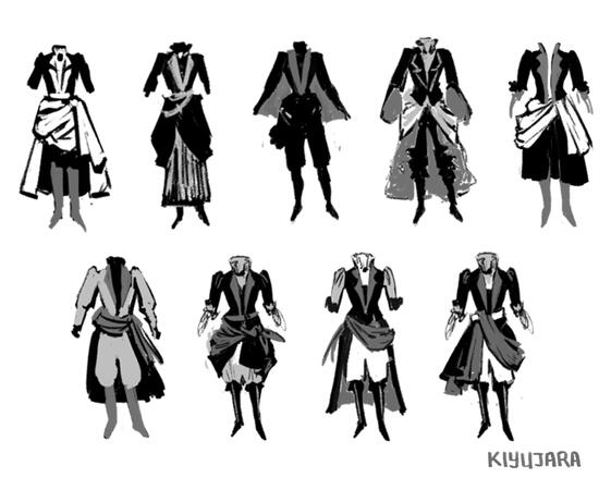 Character costume sketches
